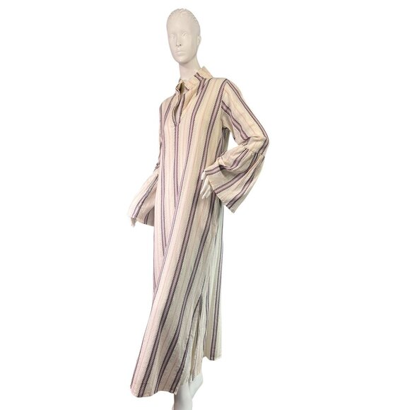 MILLE Jacqueline Stripe Long Sleeve Shift Dress In Okeeffe Stripe $248 Size S - Picture 1 of 10